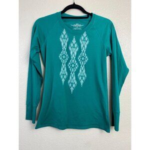 Snow Angel Base layer Sweater Women size 6 Green Holiday Long Sleeve Ski Outdoor